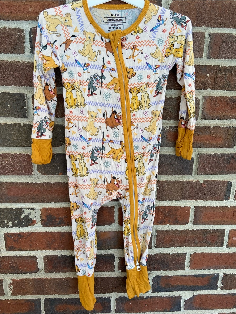 Bamboo Disney Lion King Print One-Piece Pajamas